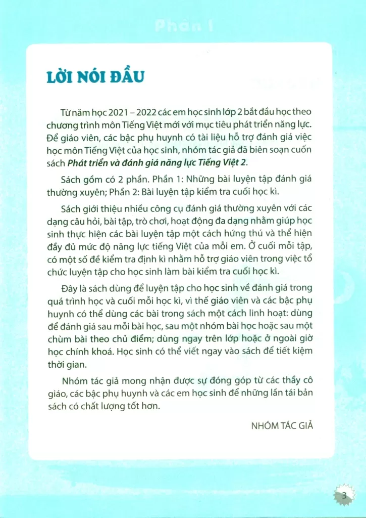 PHÁT TRIỂN VÀ ĐÁNH GIÁ NĂNG LỰC TIẾNG VIỆT LỚP 2 - TẬP 1 (Theo chương trình GDPT 2018)